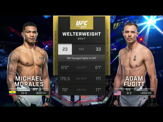 Michael Morales vs Adam Fugitt Full Fight UFC 277 Part 1 MMA Video